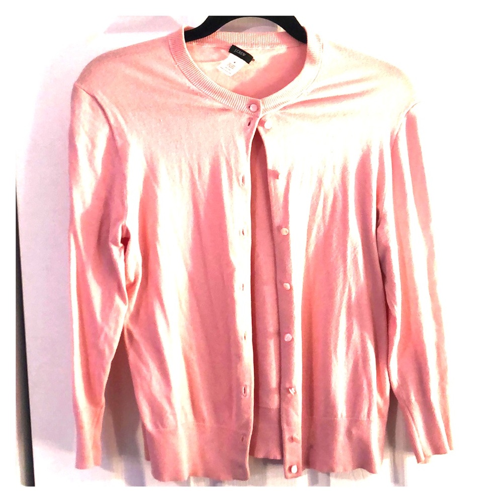 Pink Jcrew cardigan sweater